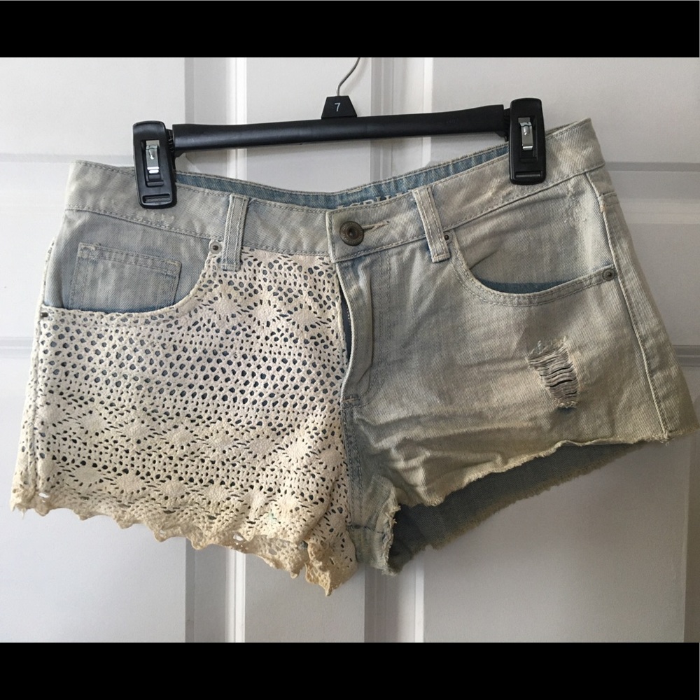 Crochet Jean Shorts